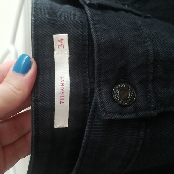 NWOT Levi's 711 Black Skinny Jeans Mid Rise 34 × 32 - Picture 4 of 14